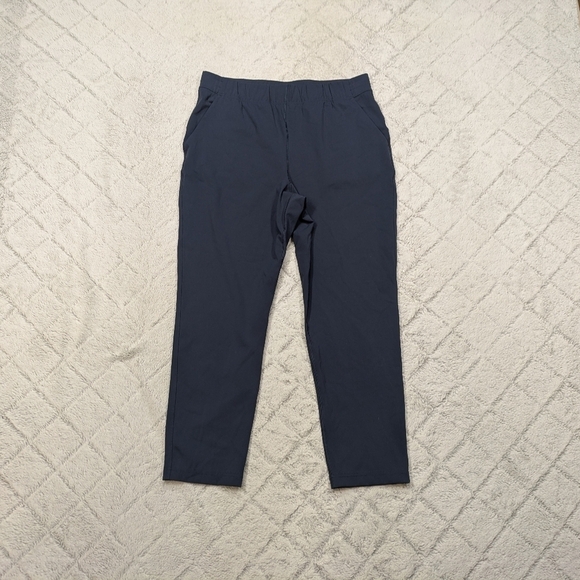 Babaton The Group Pants Womens L Blue Navy High Rise Sweat Wicking Weekender - Picture 1 of 9
